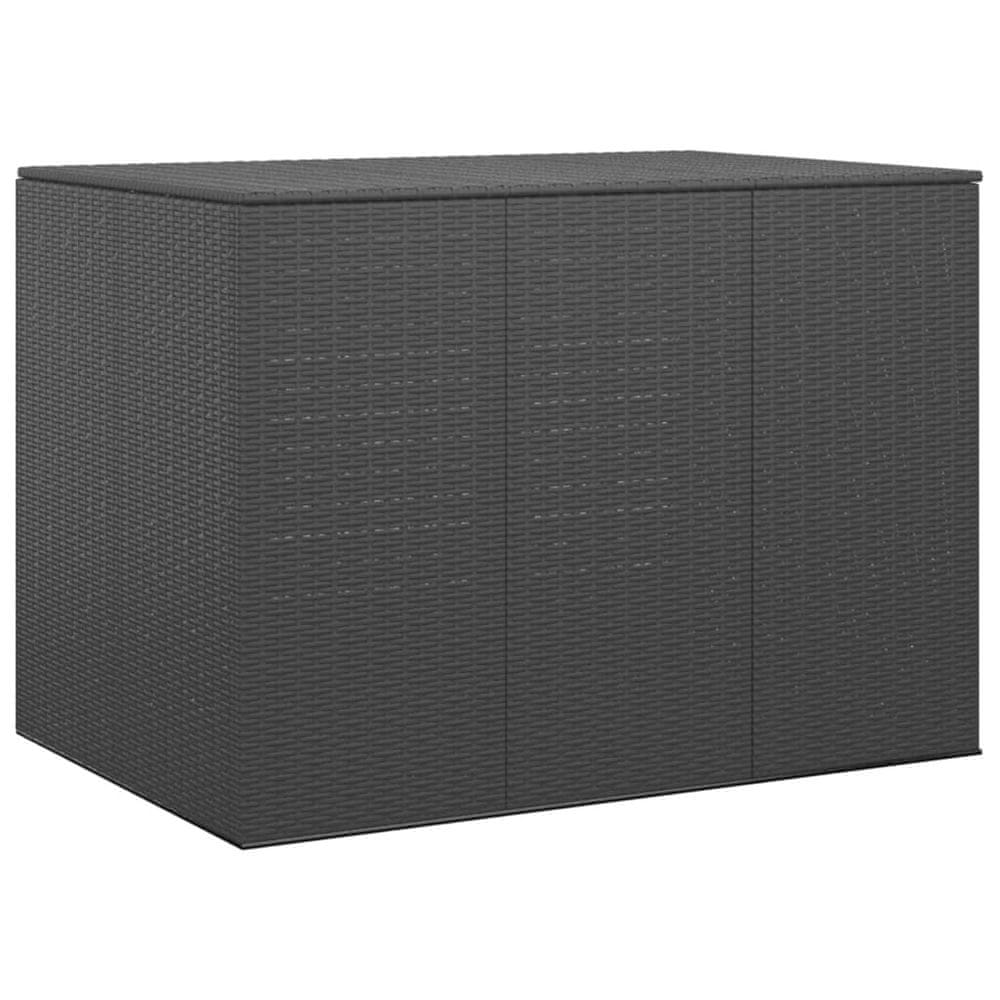 Vidaxl Záhradný box na vankúše z polyratanu 145x100x103 cm čierny